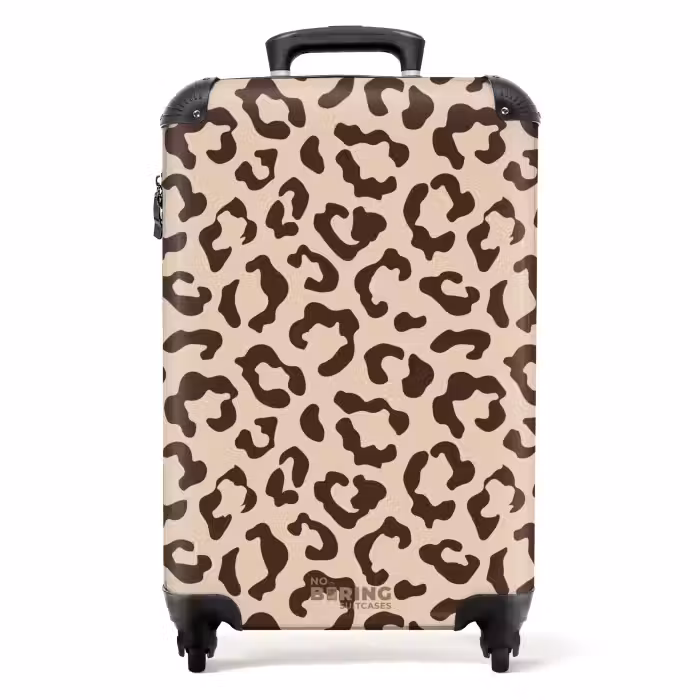 Koffer - Dierenprints - Panterprint koffer in bruin en beige