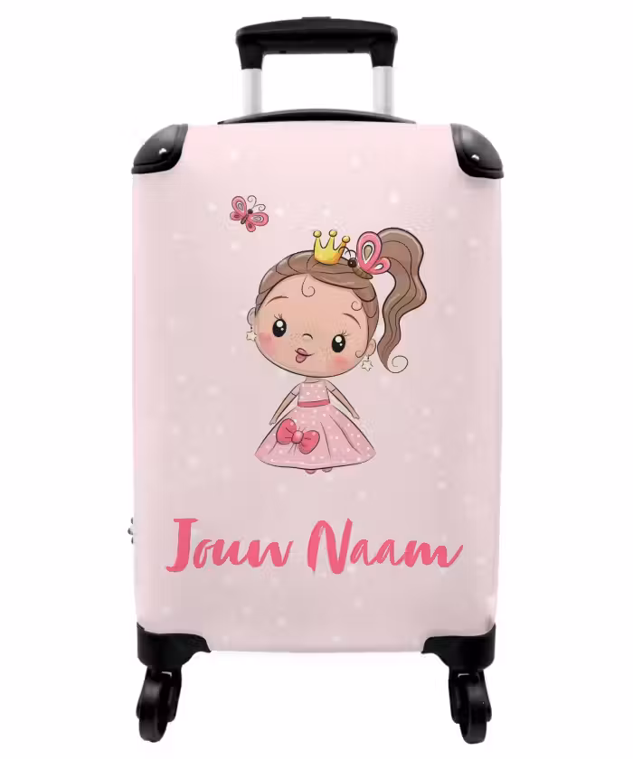 Koffer met naam - Prinsesje roze
