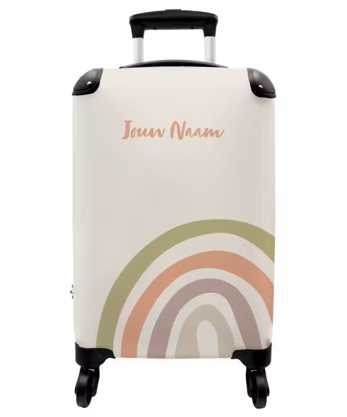 Koffer met naam - Ruwe regenboog pastel