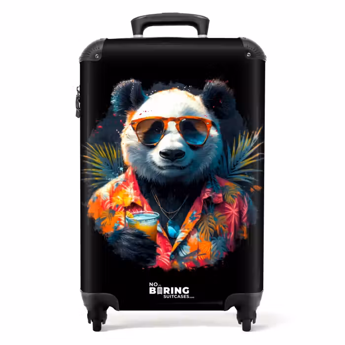 Koffer - Panda als tropische straatkunst