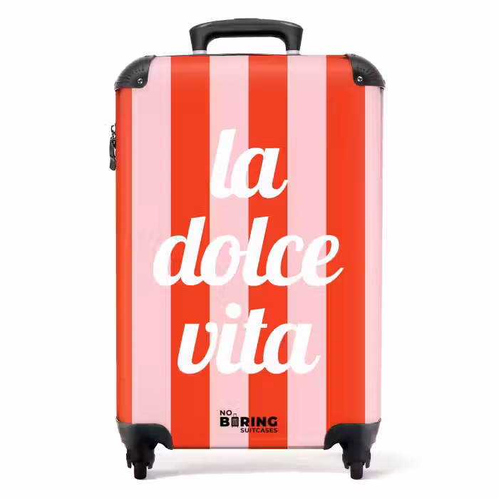 Koffer - Quotes - La dolce vita tomatenrood en bloesemroze