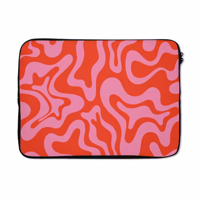 Laptophoes - Abstract - Patroon - Rood - Roze - Minimalistisch