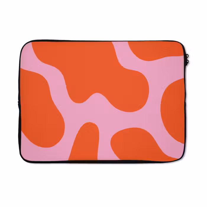 Laptophoes - Vlekken - Rood - Roze - Patroon - Minimalistisch