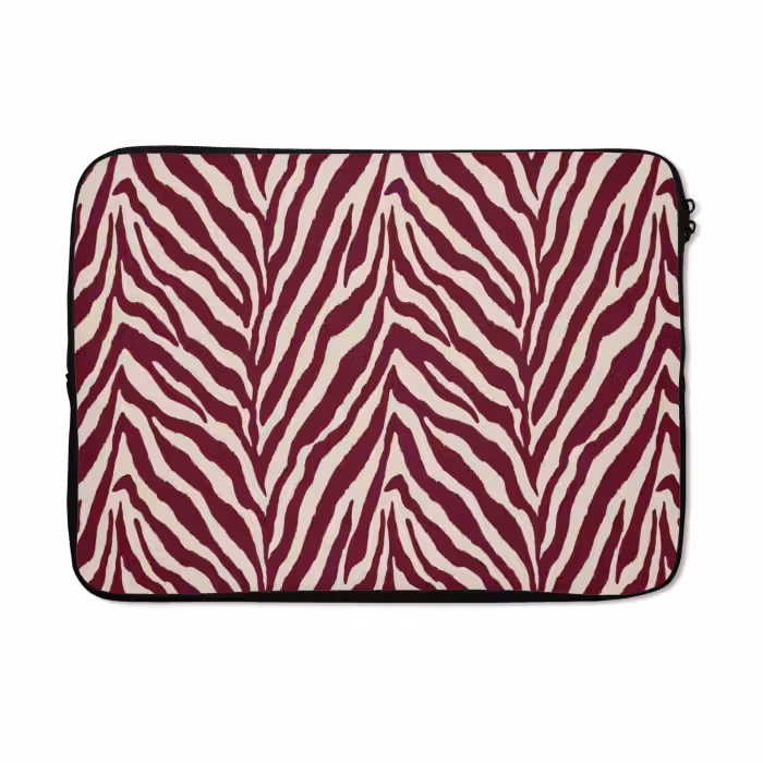 Laptophoes - Zebra - Motief - Bordeaux - Rood