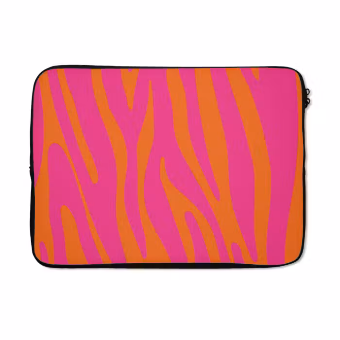 Laptophoes - Zebraprint - Roze - Oranje - Dierenprint