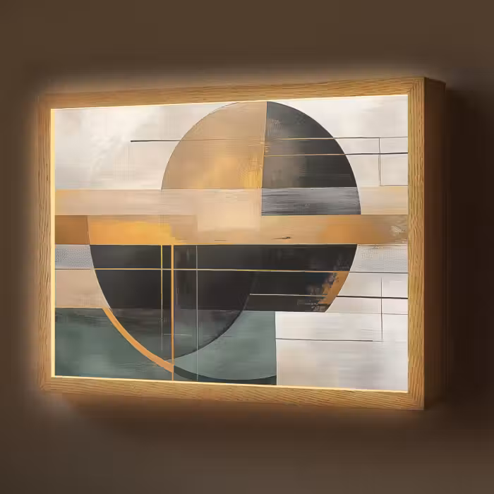 Lightbox - Wandlamp - Abstract - Goud - Brons - Groen - Vormen - Modern