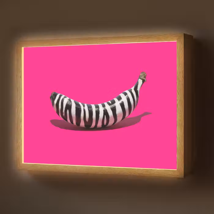Lightbox - Wandlamp - Banaan - Zebraprint - Roze