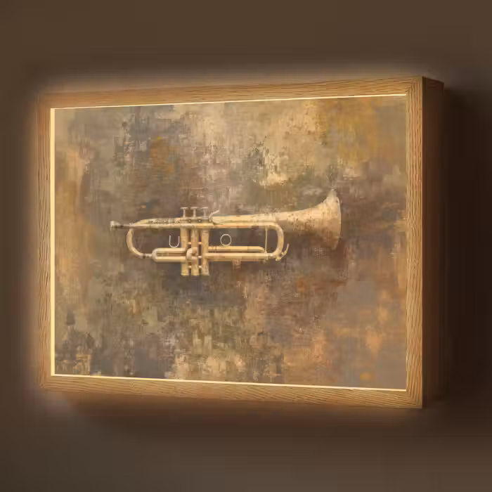 Lightbox - Wandlamp - Trompet - Geel - Muzikaal