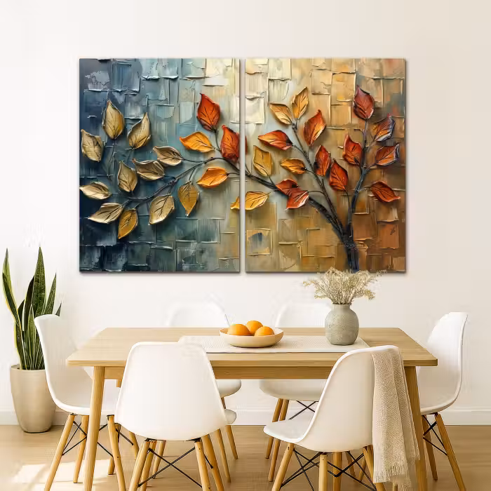 Meerluik schilderij -  2 luiken - Boom - Bladeren - Natuur - Verflook