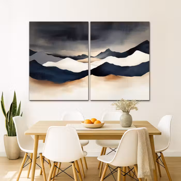 Meerluik schilderij -  2 luiken - Landschap - Abstract - Modern