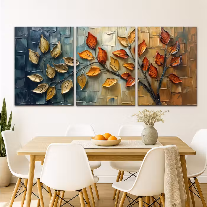Meerluik schilderij -  3 luiken - Boom - Bladeren - Natuur - Verflook