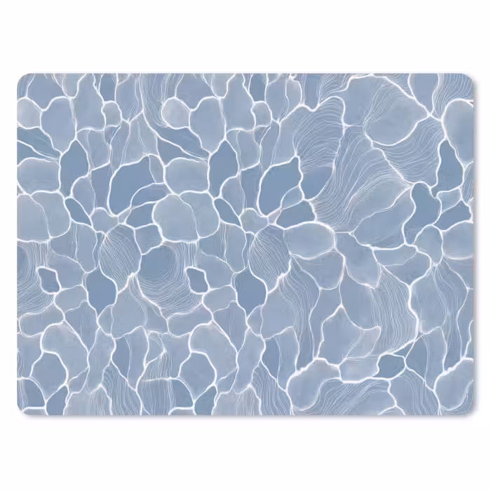 Muismat - Abstract - Blauw - Bladeren