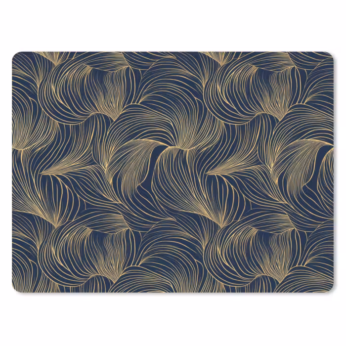 Muismat - Abstract - Lijnen - Blauw - Goud