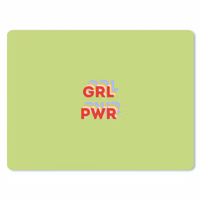 Muismat - Grl pwr - Groen - Rood - 3D