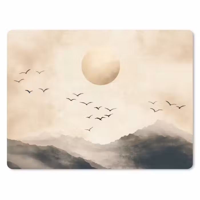 Muismat - Landschap - Japandi - vogel