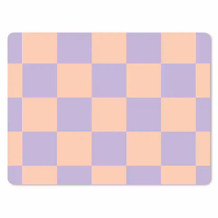 Muismat - Schaakbord patroon - Paars - Roze - Blokjes