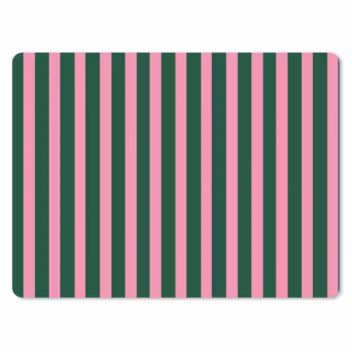 Muismat - Verticale strepen - Groen - Roze