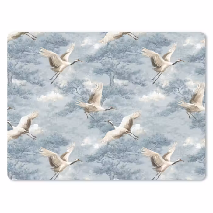 Muismat - Wolken - Kraanvogels - Blauw