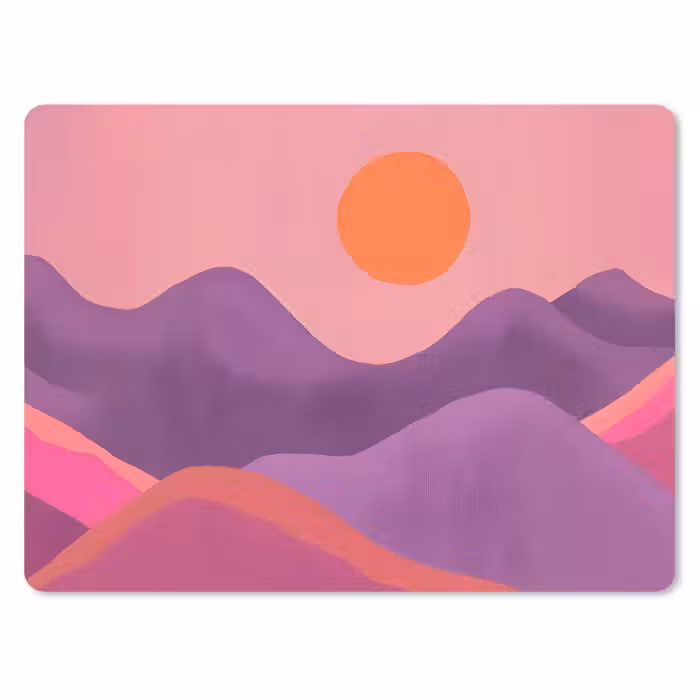 Muismat - Zon - Heuvels - Paars - Abstract
