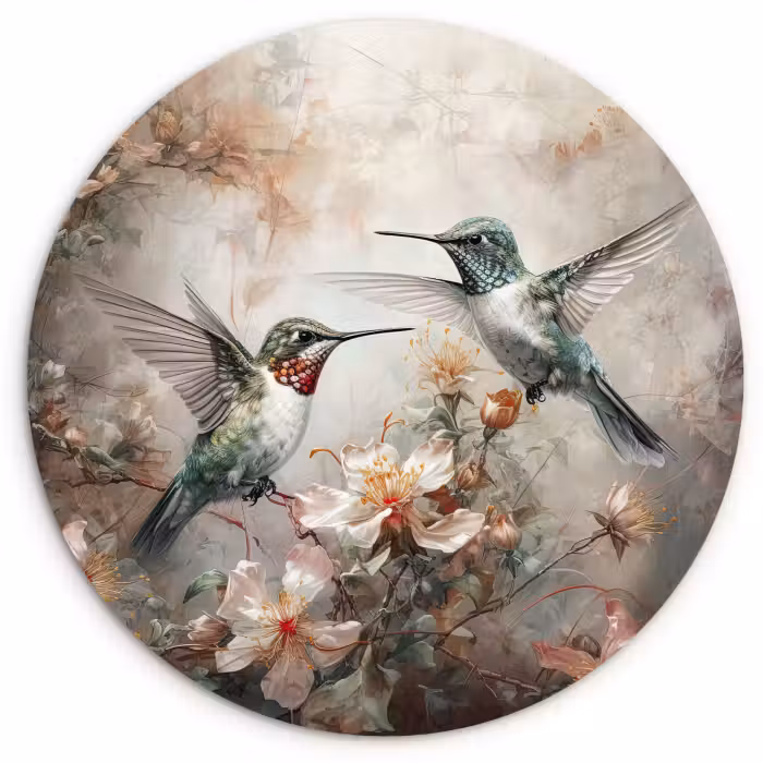 Muurcirkel - Kolibrie - Vogels - Bloemen - Planten