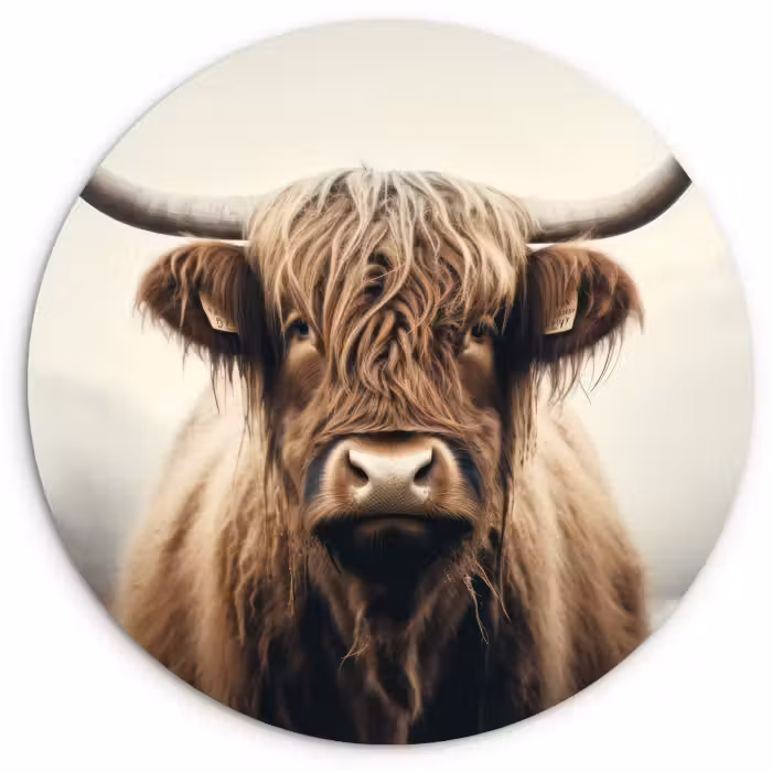 Muurcirkel - Schotse hooglander - Hoorns - Landschap
