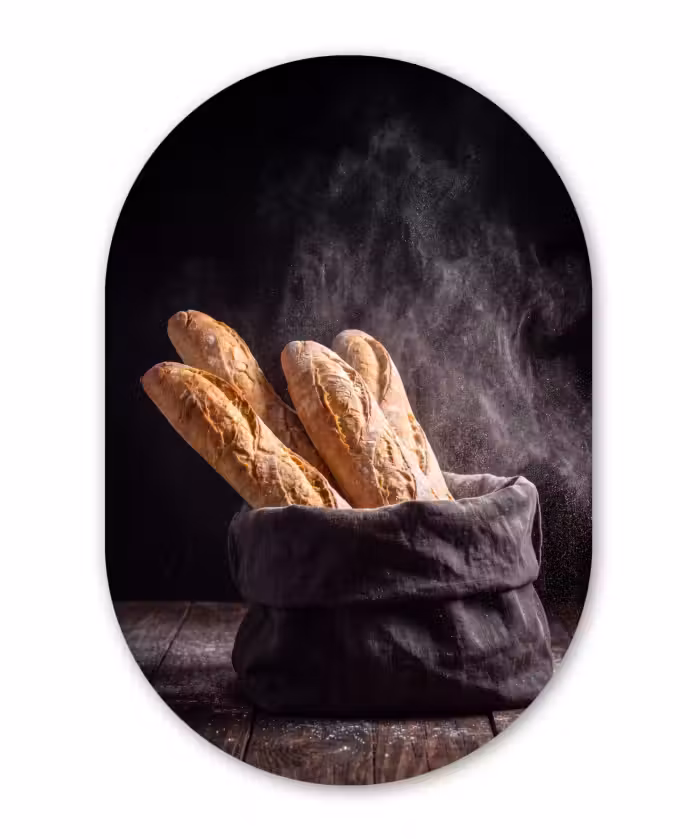 Muurovaal aluminium - Brood - Zak - Eten