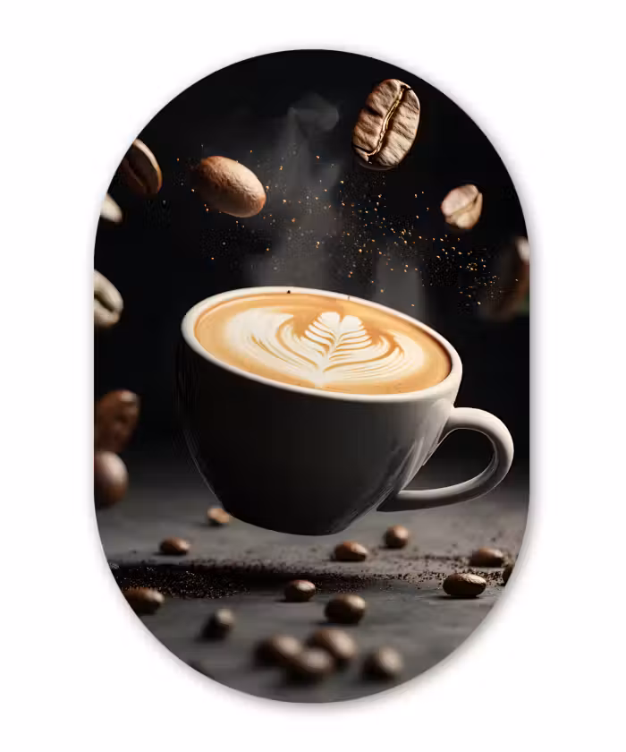 Muurovaal aluminium - Cappuccino - Kop - Bonen - Bruin