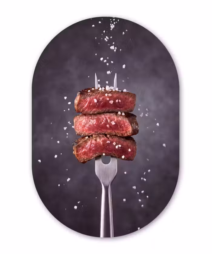 Muurovaal aluminium - Eten - Vlees - Zout