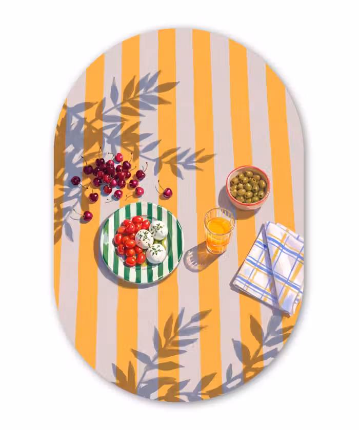 Muurovaal aluminium - Eten - Zomer - Kleurrijk