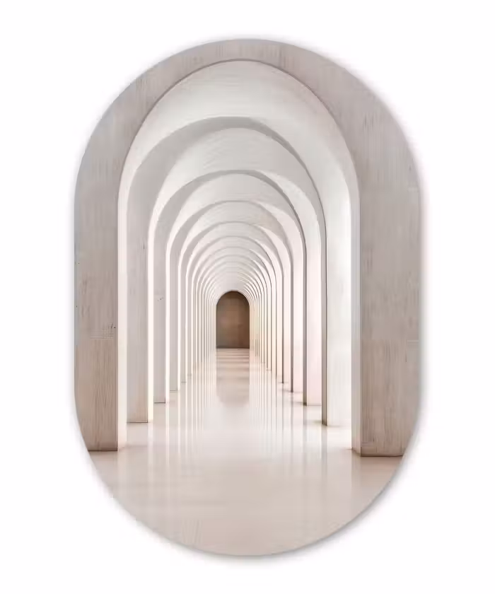 Muurovaal aluminium - Hal - Bogen - Symmetrisch - Modern