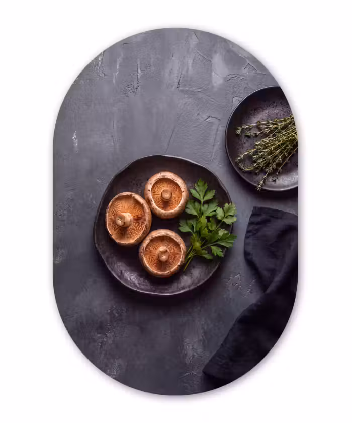 Muurovaal aluminium - Paddestoelen - Kruiden - Eten