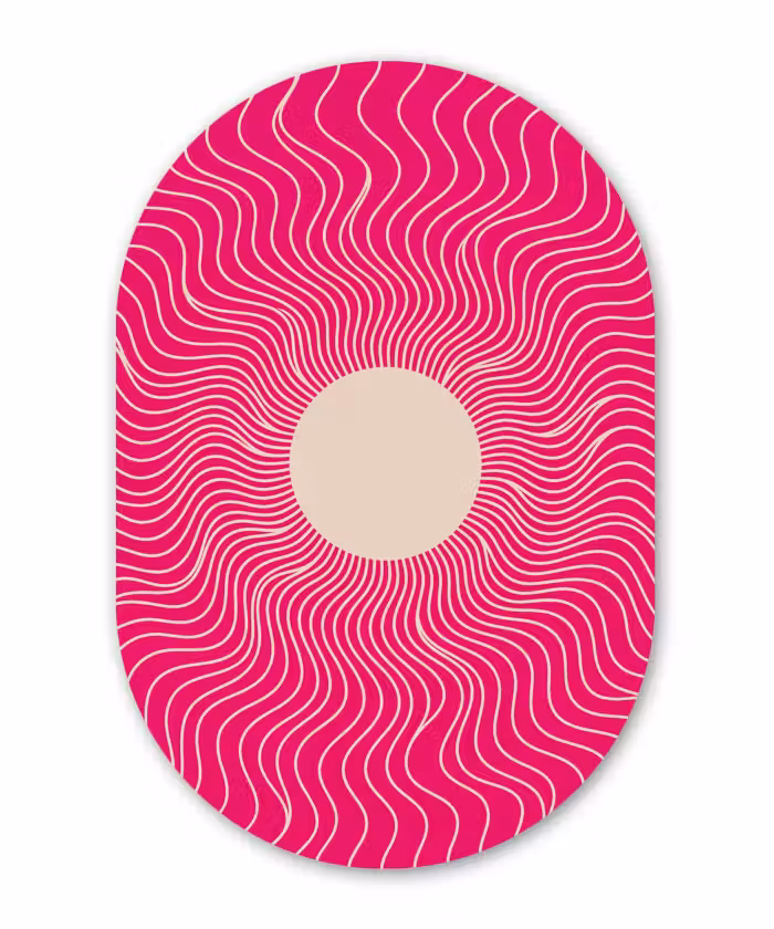 Muurovaal - Glas - Abstract - Patroon - Roze