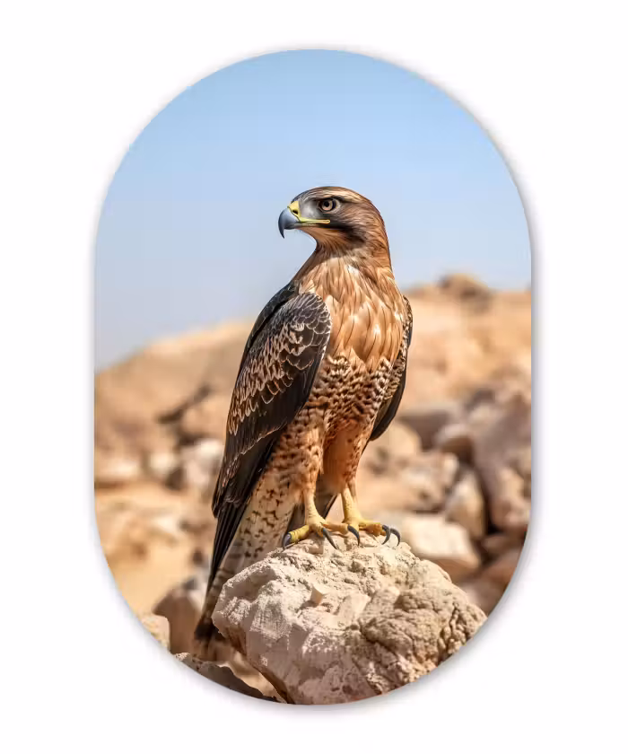 Muurovaal - Glas - Valk - Vogel - Rots - Macht