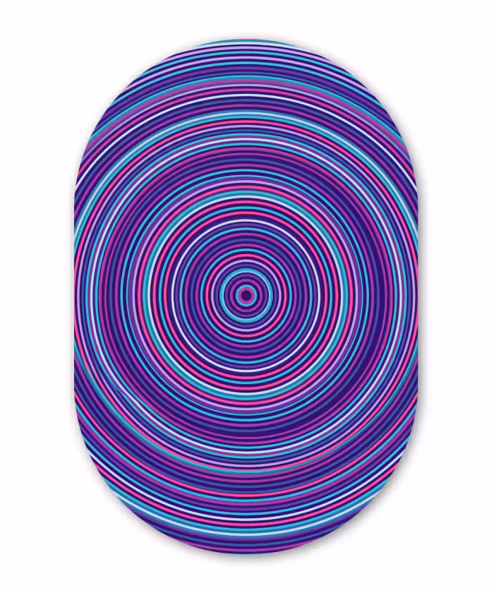 Muurovaal - Kunststof - Abstract - Cirkels - Kleurrijk