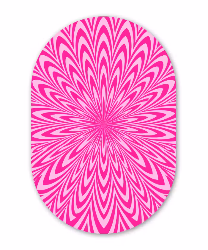 Muurovaal - Kunststof - Patroon - Optisch - Roze