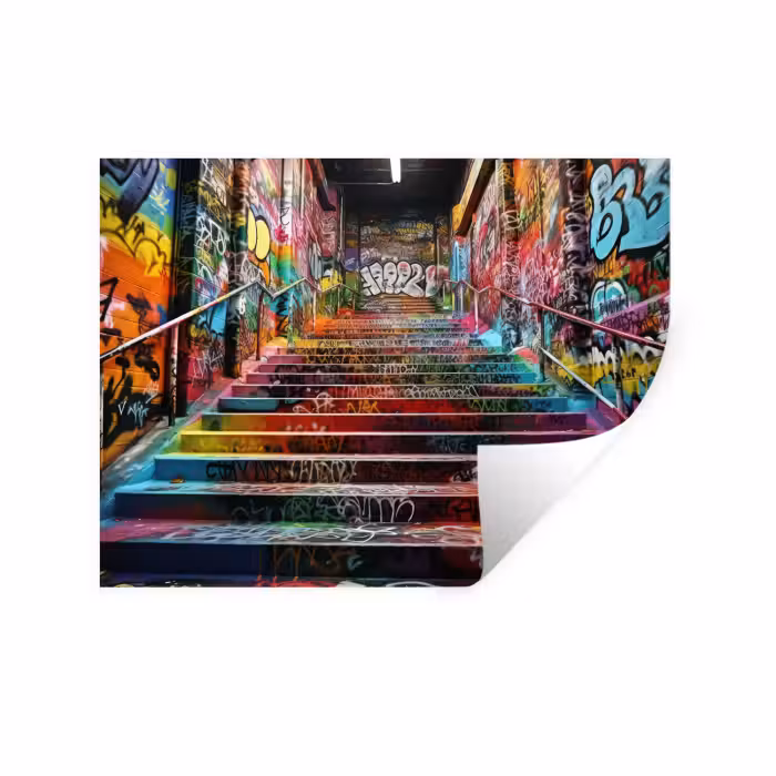 Muursticker - Trap - Graffiti - Kleuren - Kunst