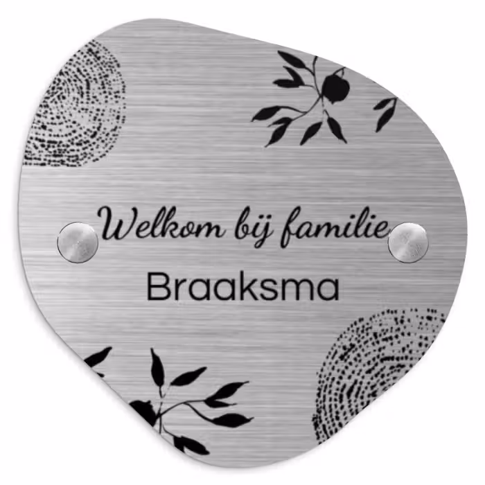 Naambordje voordeur - Organisch - Illustraties - Metaal - Sierlijk