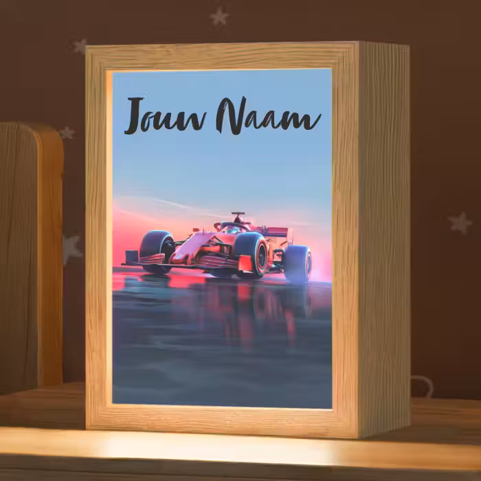 Nachtlampje met naam - Formule 1 - Race  - Auto - Jongens