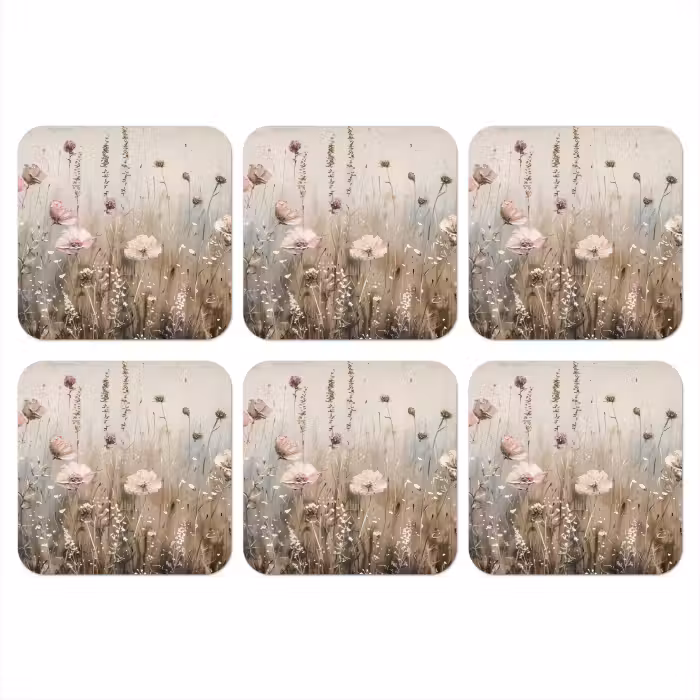 Onderzetter - Bloemen - Roze - Modern - Beige