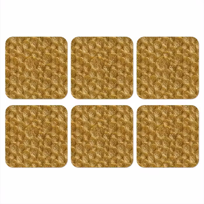 Onderzetter - Gehamerd - Mozaïek - Antiek - Goud