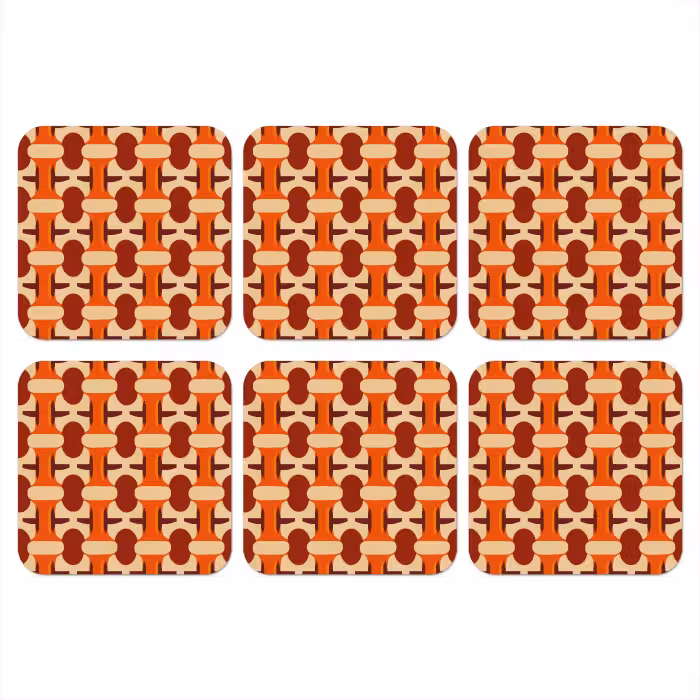 Onderzetter - Geometrisch - Retro - Oranje
