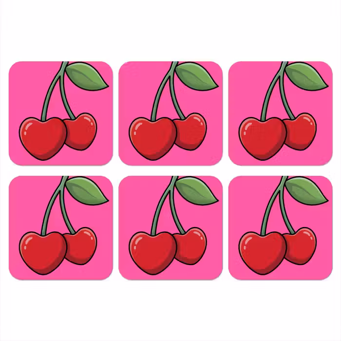 Onderzetter - Kers - Roze - Fruit