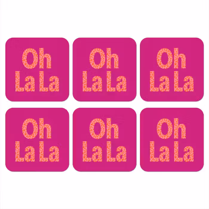 Onderzetter - Oh la la - Luipaardprint - Roze
