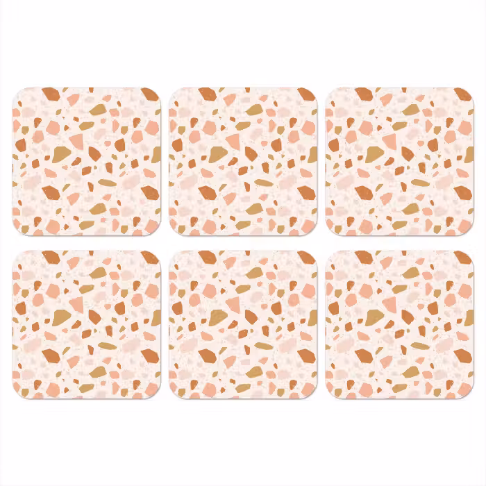 Onderzetter - Terrazzo - Patroon - Kleurrijk - Zalm