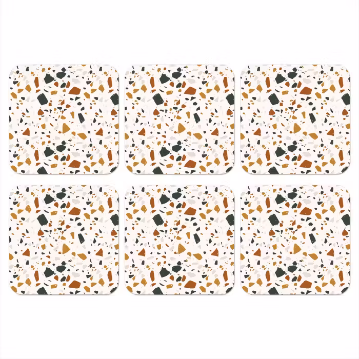 Onderzetter - Terrazzo - Patroon - Wit - Terra