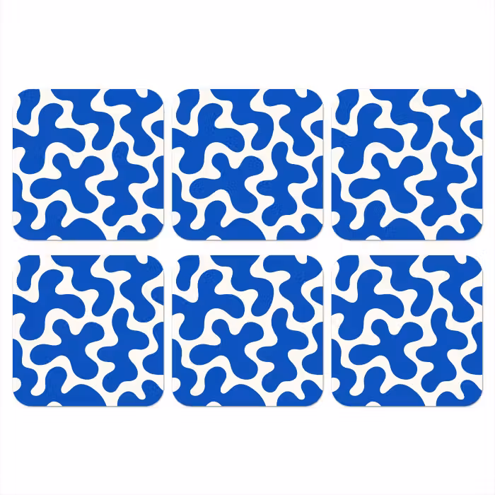 Onderzetter - Vormen - Abstract - Blauw - Golven