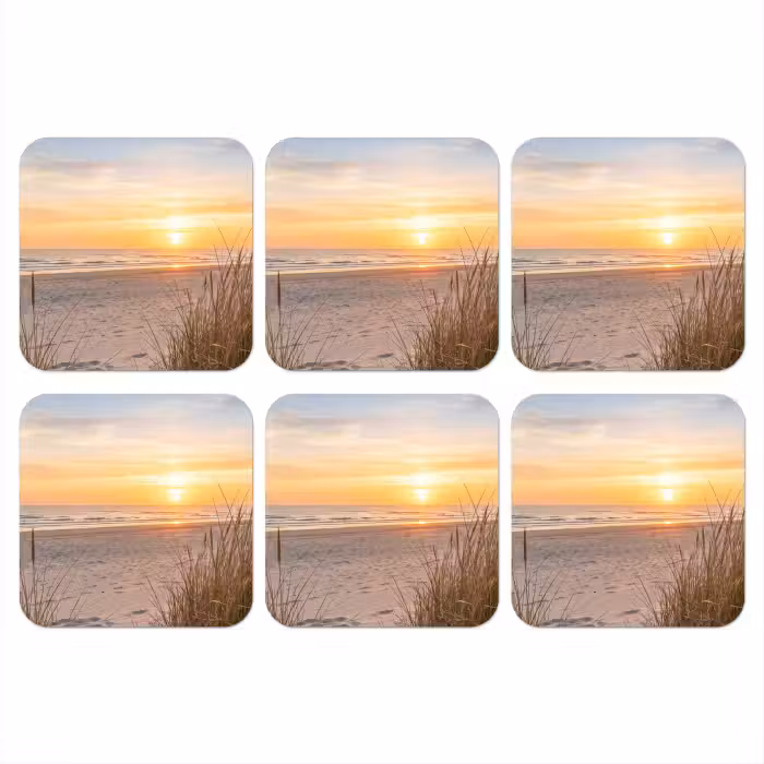 Onderzetter - Zonsondergang - Duinen - Zee