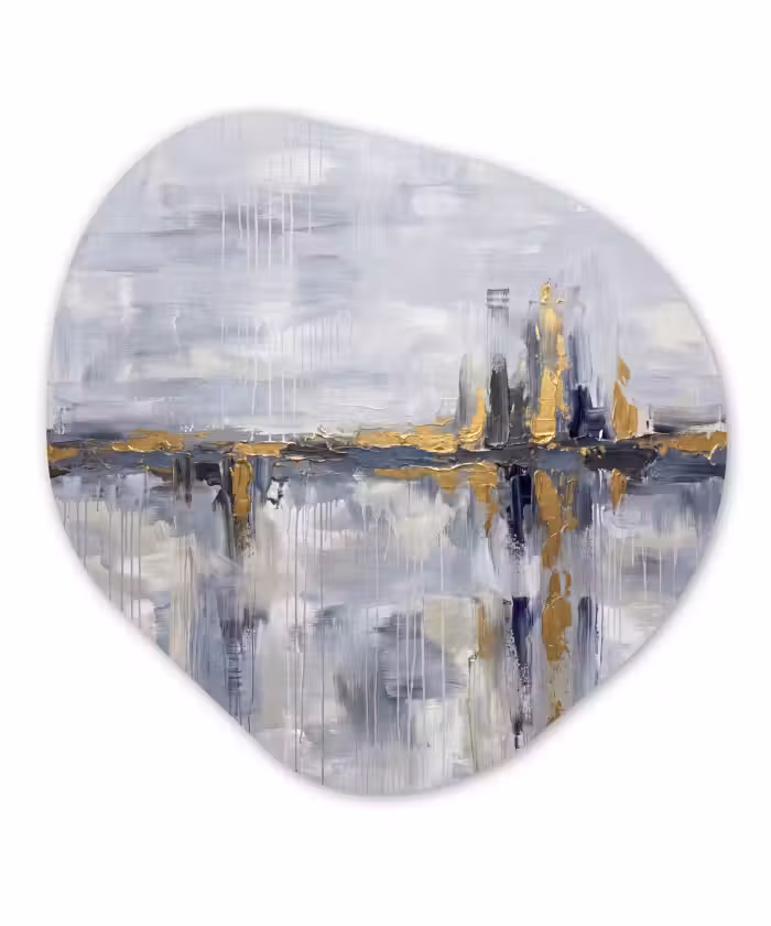 Organisch schilderij - Forex - Abstract - Structuur - Goud - Grijs - Modern