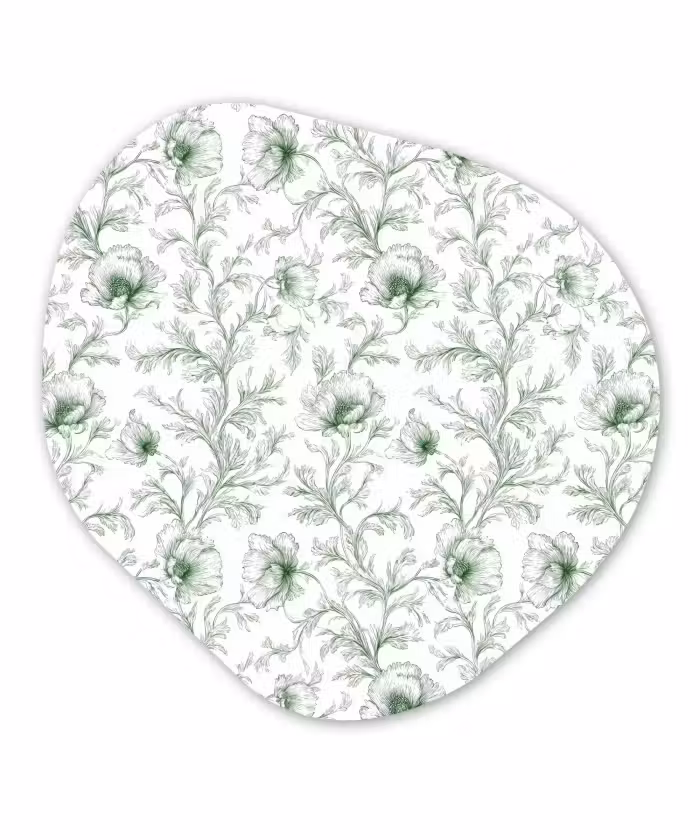 Organisch schilderij - Forex - Bloemen - Getekend - Groen