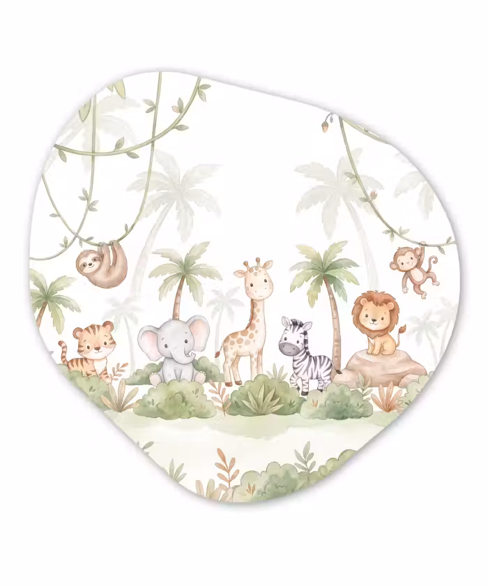 Organisch schilderij - Forex - Dieren - Jungle - Pastel